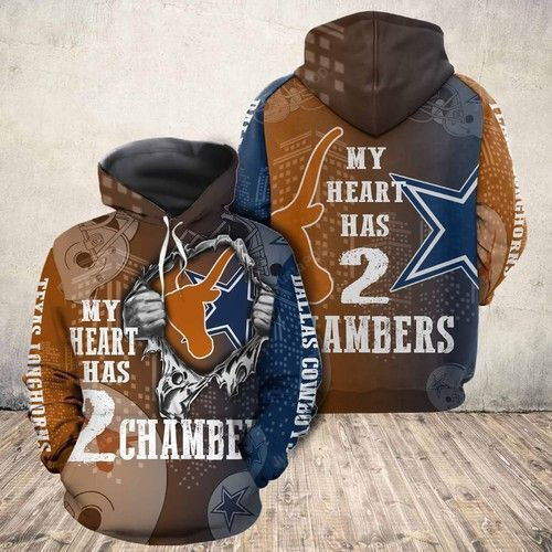 Texas Longhorns Vs Dallas Cowboys Chambers NFL Football Team Hoodie