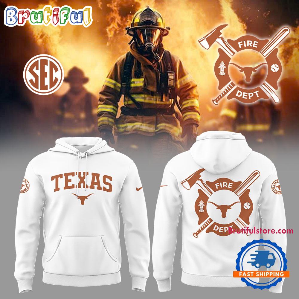 Texas Longhorns x Firefighter Appreciation Night 3D White Hoodie
