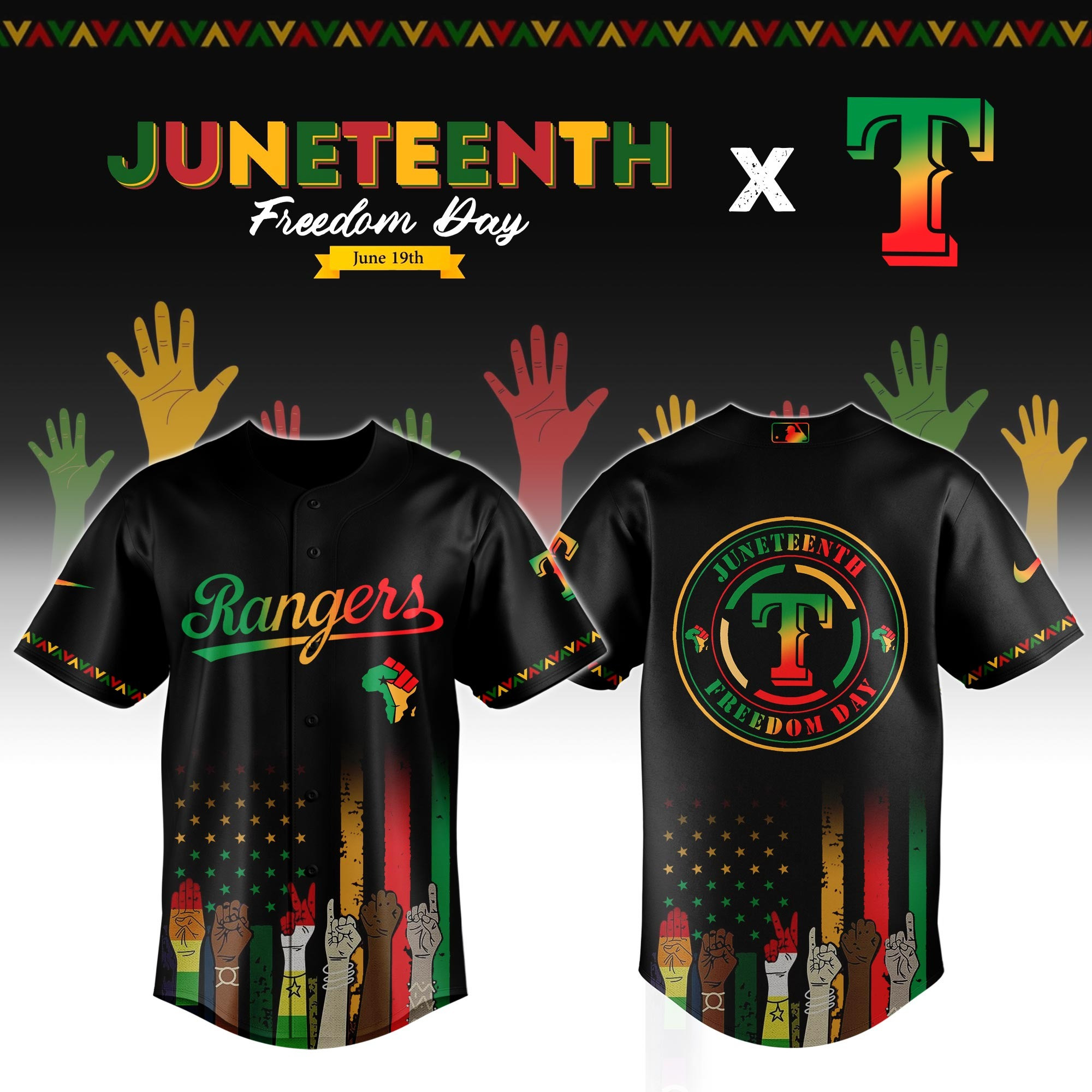 Texas Rangers MLB x Juneteenth Jersey Best Gifts For Baseball Lovers