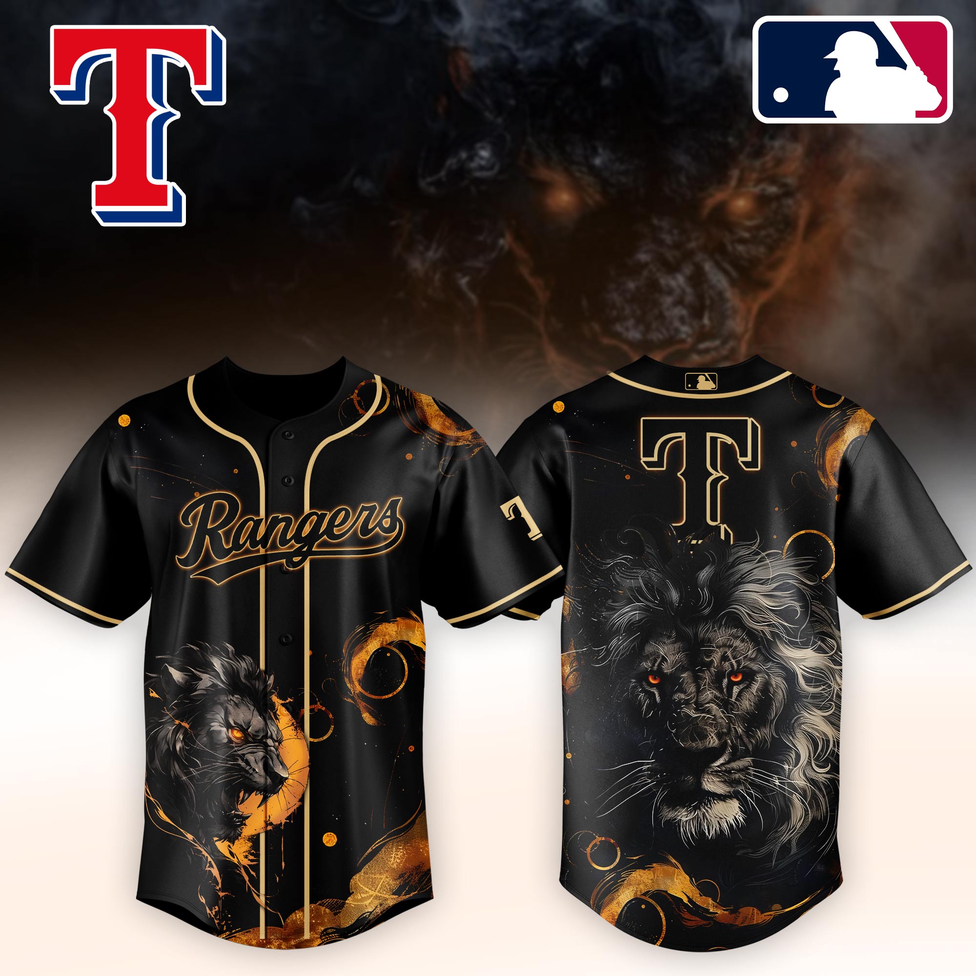 Texas Rangers MLB x Lion Personalized Baseball Jersey For Fans