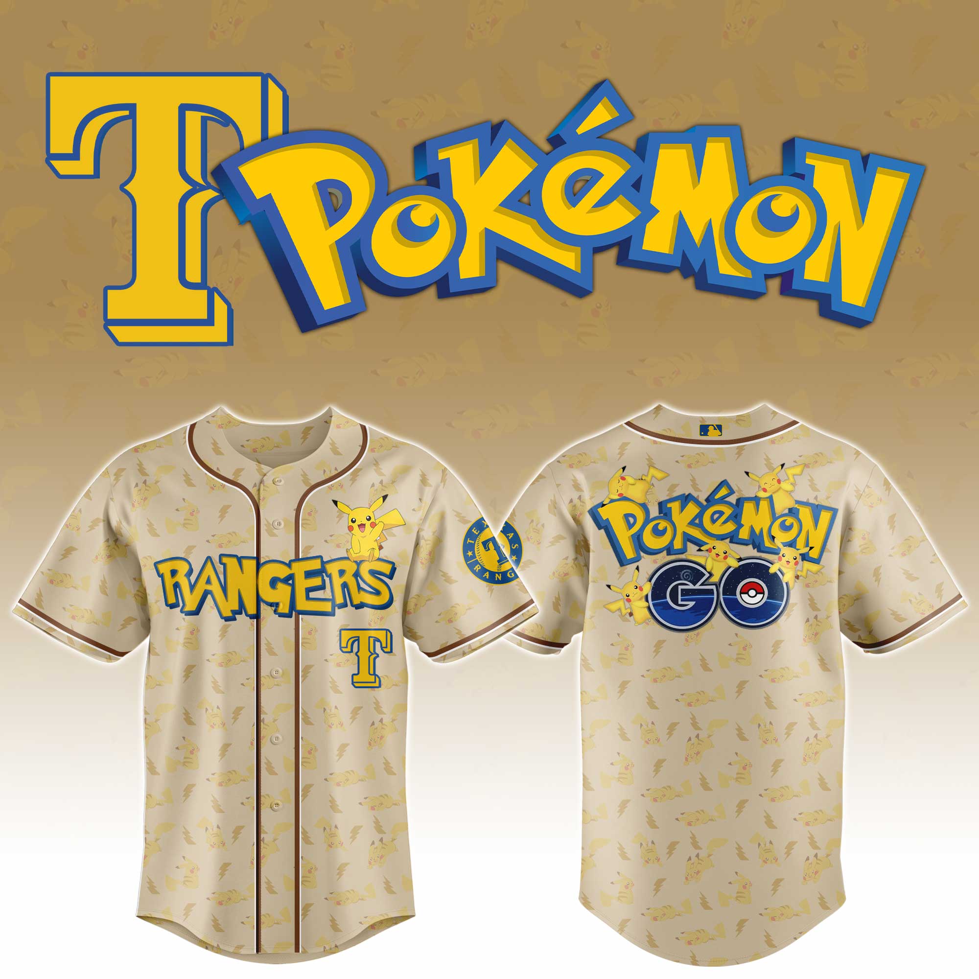 Texas Rangers MLB x Pokemon Go Master Personalized Baseball Jersey For Fans