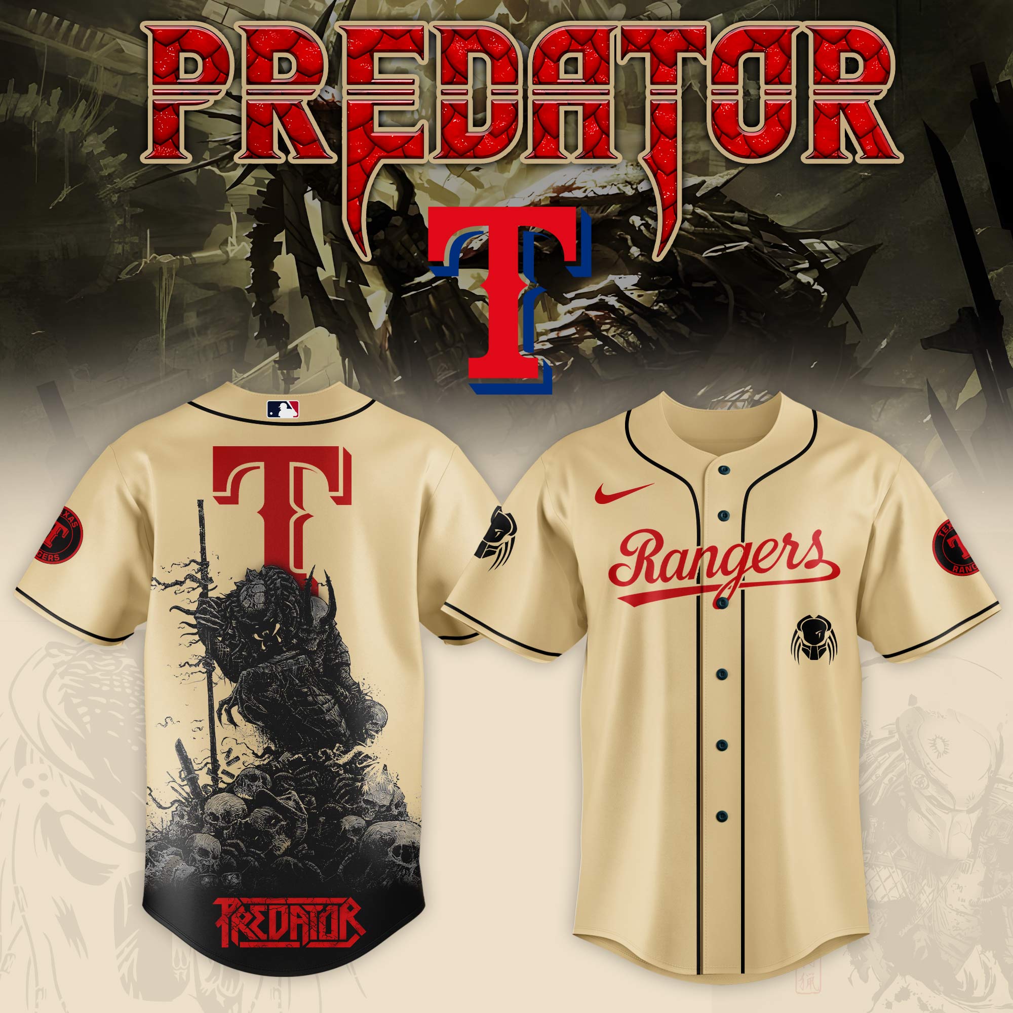 Texas Rangers MLB x Predator Personalized Baseball Jersey For Fans