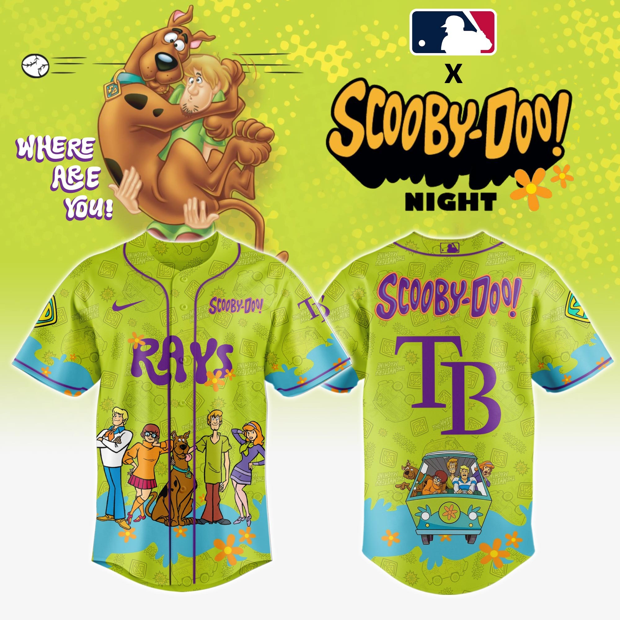 Texas Rangers MLB X Scooby Doo Night Jersey Merch Best Gifts For Baseball Fans