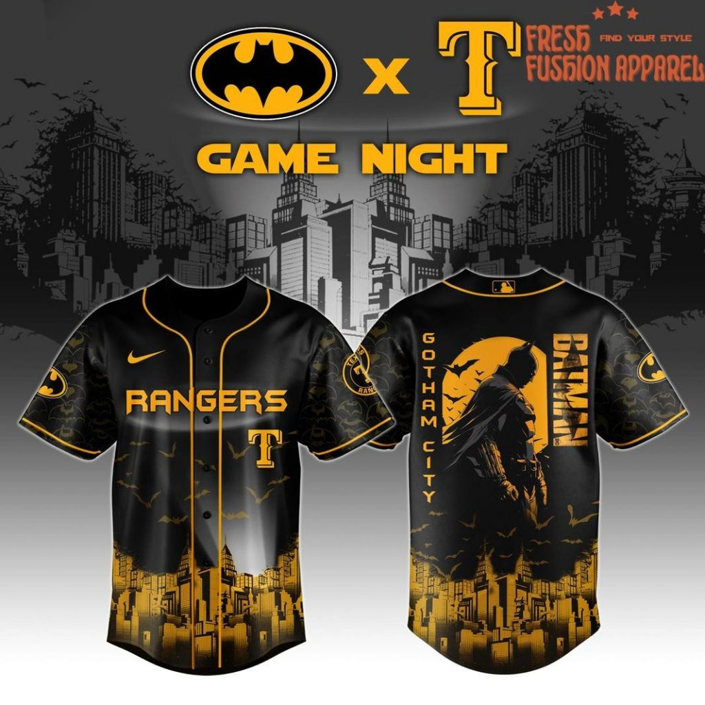 Texas Rangers x DC Batman Game Night Special Baseball Jersey Baseball Enthusiast Gifts