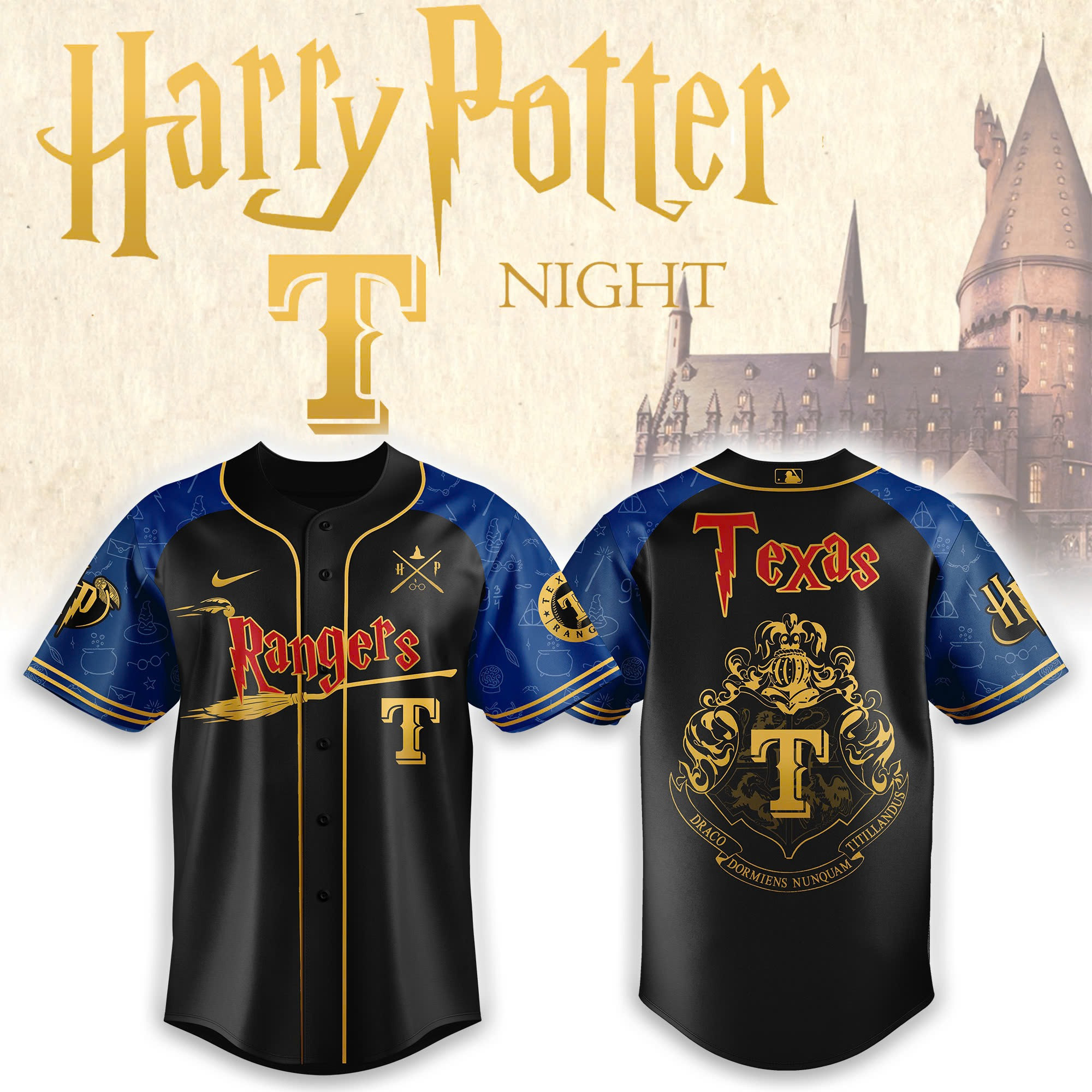 Texas Rangers x Harry Potter Night Heritage Jersey Baseball Enthusiast Gifts
