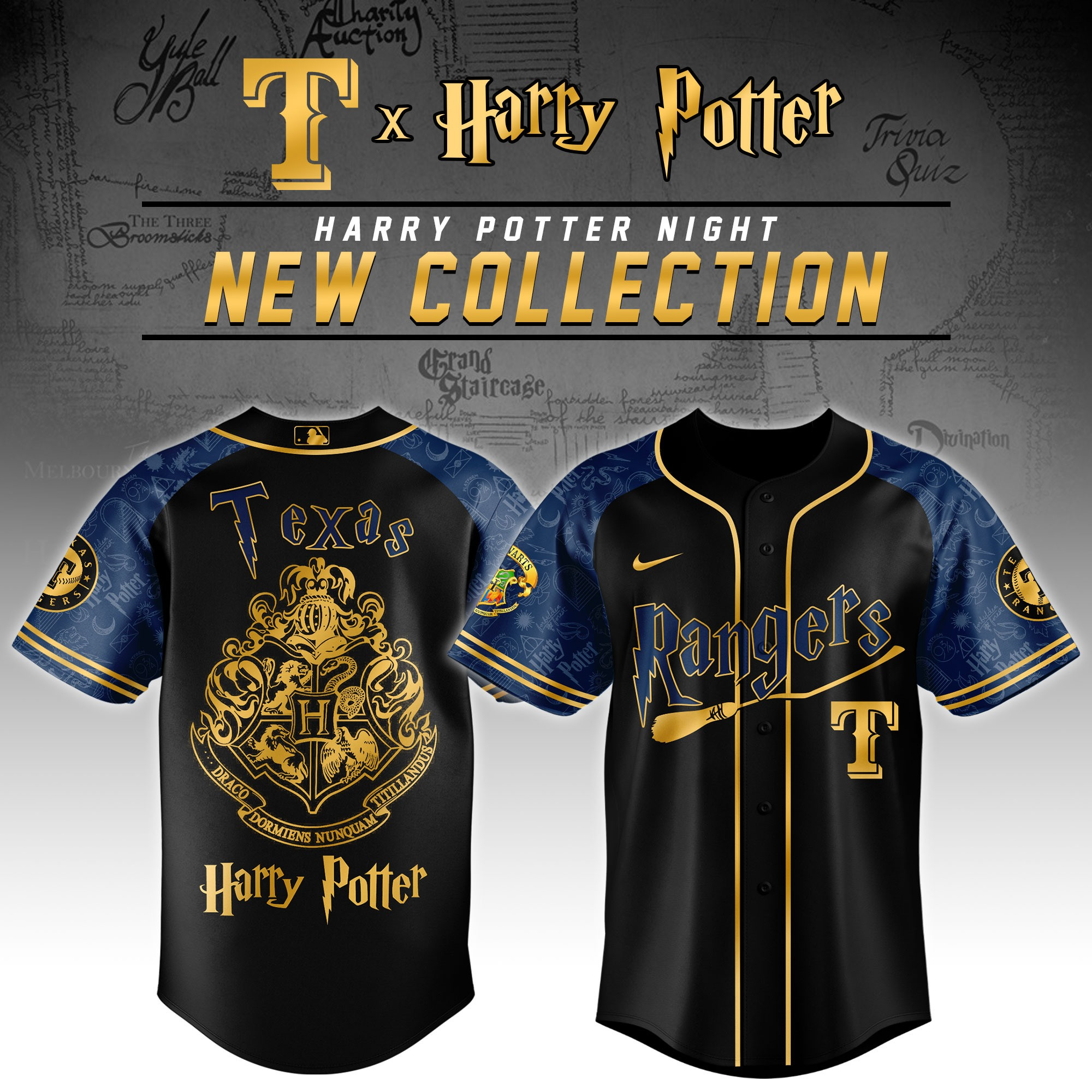 Texas Rangers X Harry Potter Night Jersey MLB Baseball Merch Unique Gifts For Fans