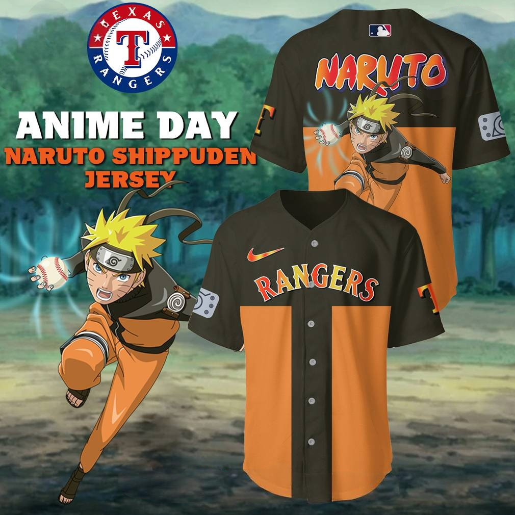 Texas Rangers x Naruto Anime Gameday Baseball Jersey Best Gifts For Baseball Lovers