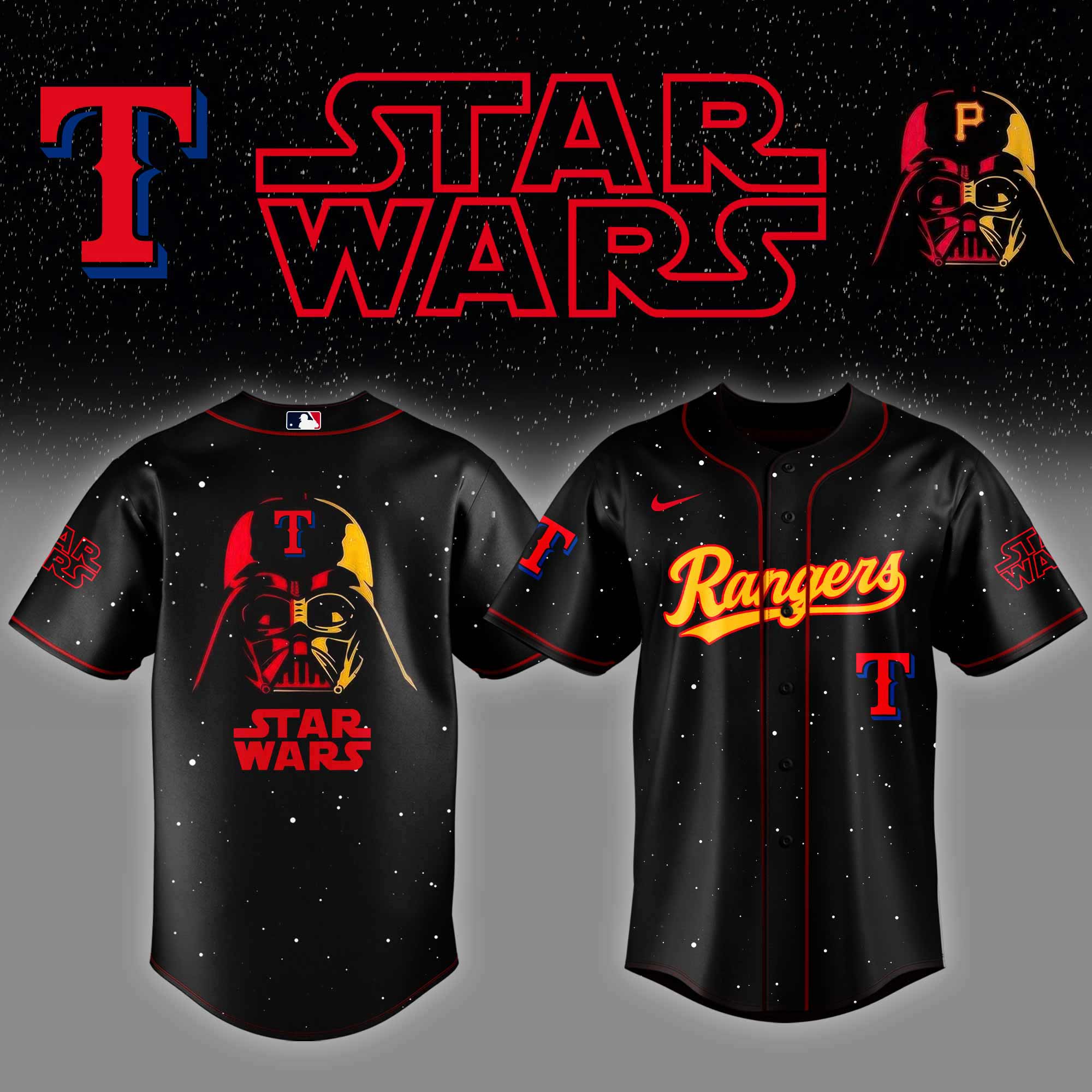 Texas Rangers x Stars Wars Night Baseball Jersey Baseball Fatherâ€™s Day Gifts