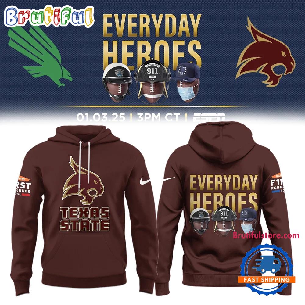 Texas State Bobcats Football Everyday Heroes Hoodie Shirt