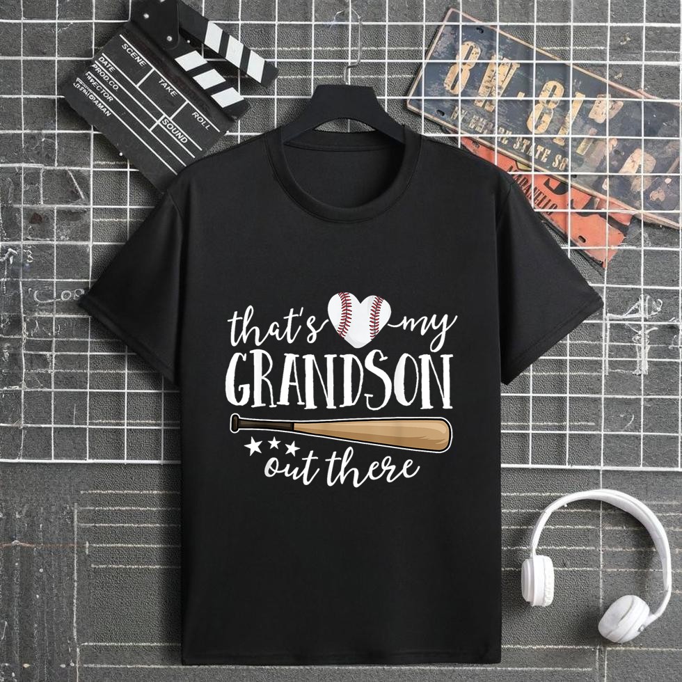 That's My Grandson Out There Gift Women Baseball Grandma T-Shirt