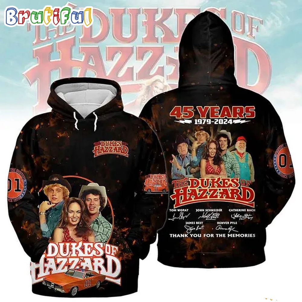 The Dukes of Hazzard Shirt 45 Years 1979-2024 Thank You For The Memories Hoodie