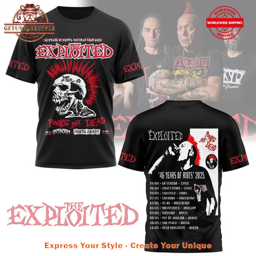 The Exploited 46 Years Of Riots Tour T-shirt Gift For Sport Music Fans