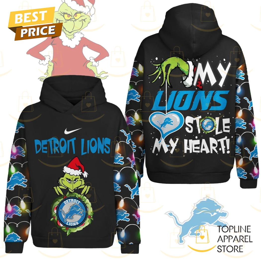 The Grinch x My Detroit Lions Stole My Heart Hoodie - Black