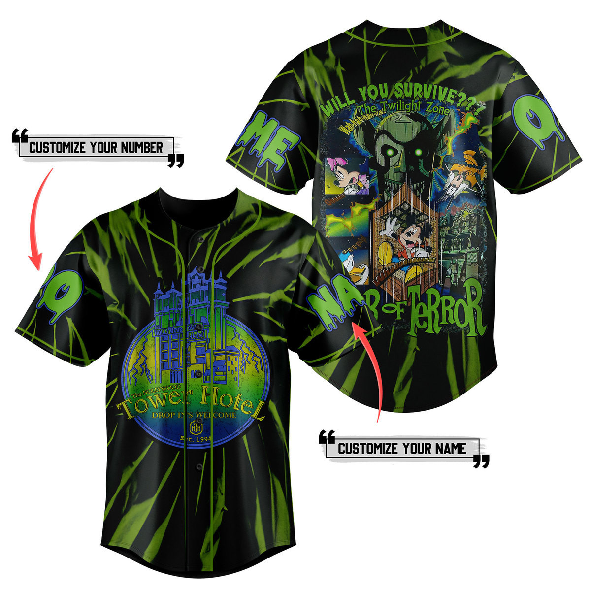 The Hollywood Tower Hotel Baseball Jersey For Fans