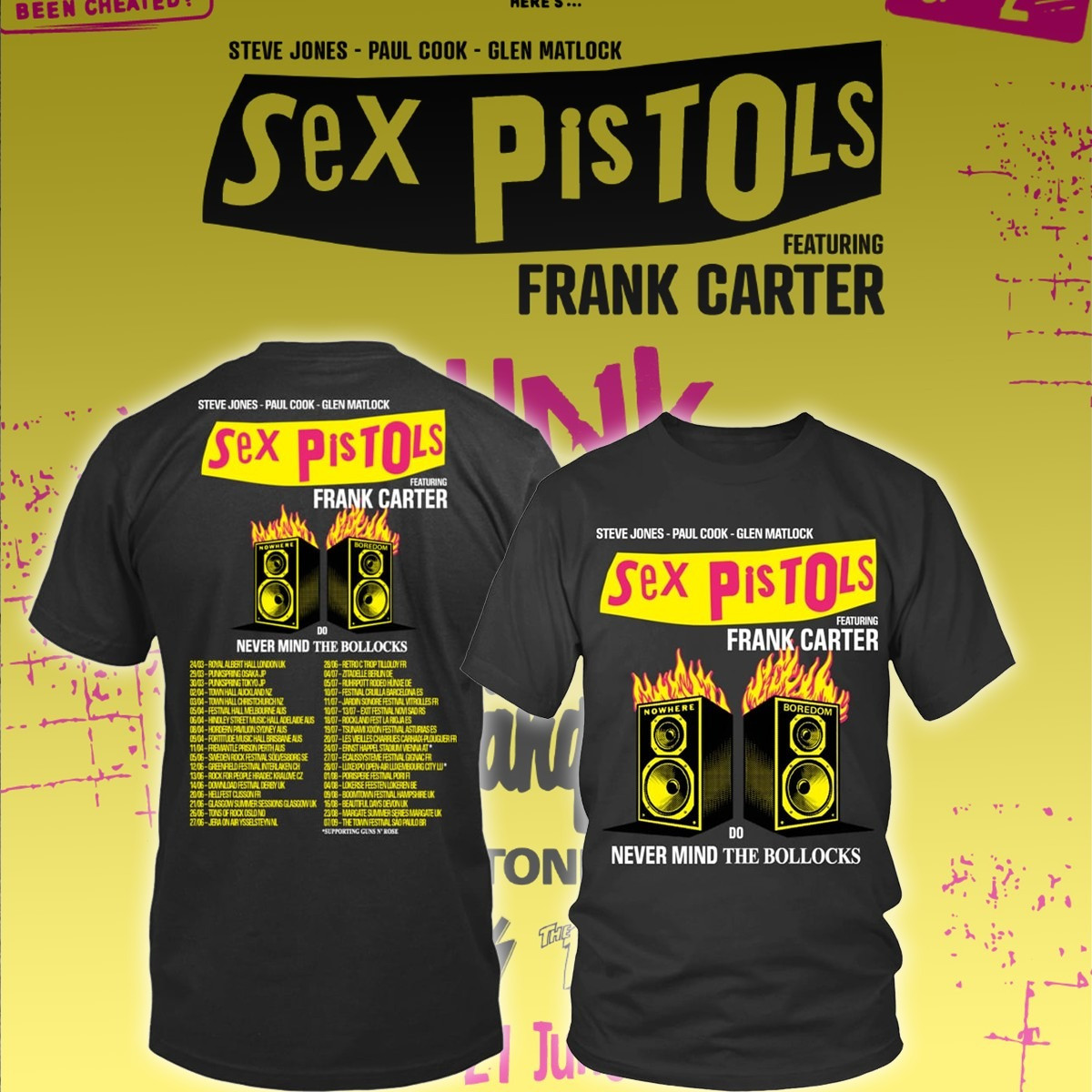 The Sex Pistols Tour Merch 2025 Shirt Featuring Frank Carter Gifts For Fans Music Lovers