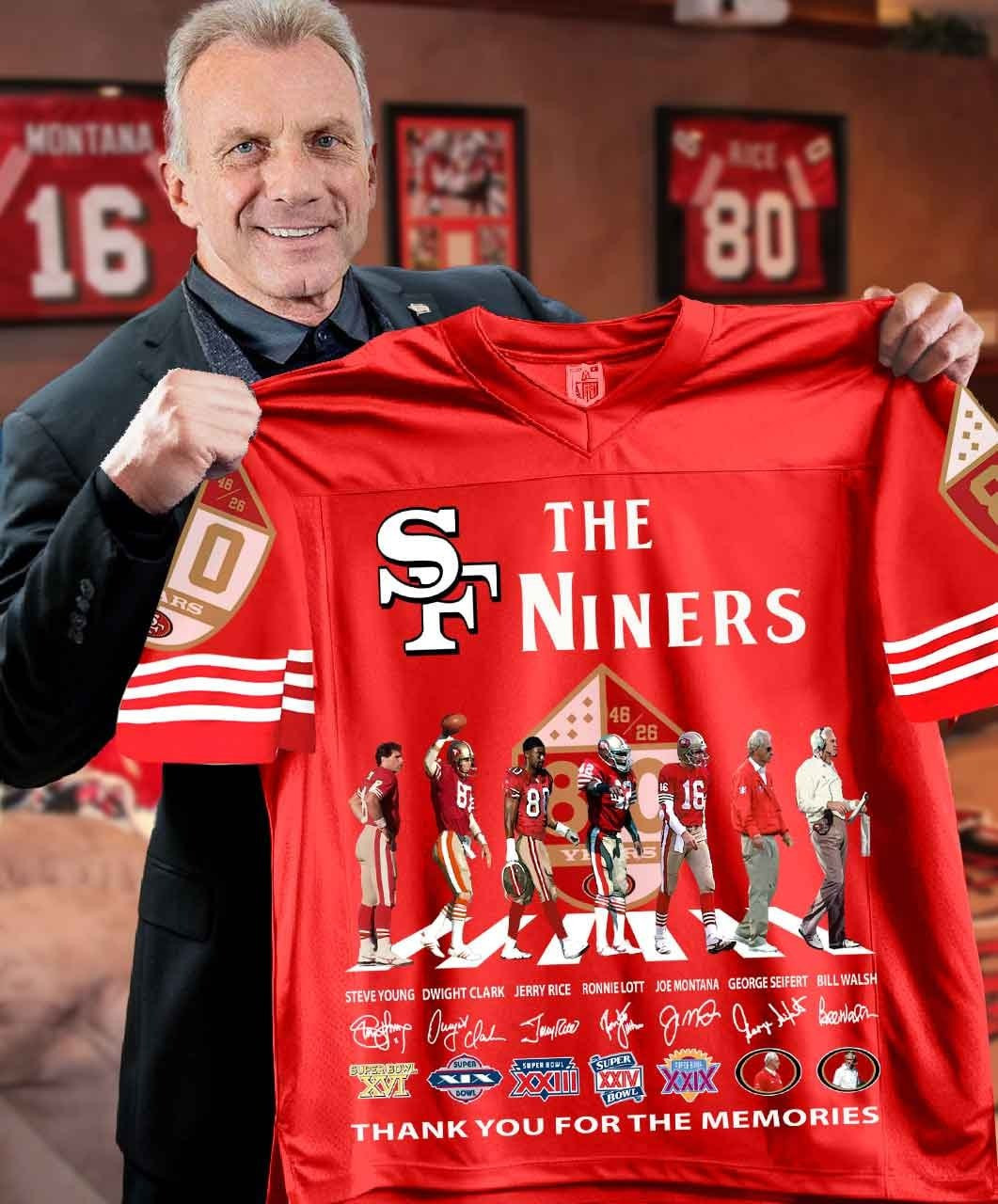 The SF San Francisco 49Ers Niners 80Th Anniversary Jersey Thank You For The Memories