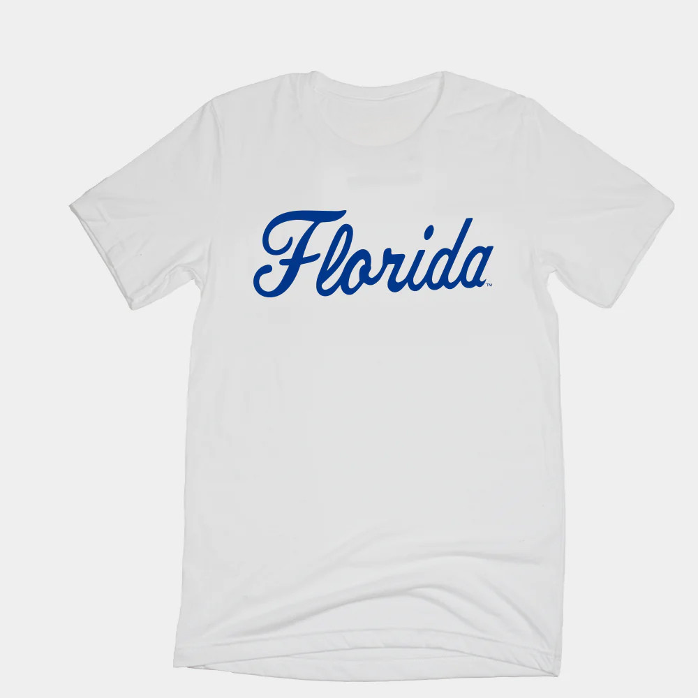 Throwback Florida Gators Baseball Script White T-Shirt Men Women Gifts