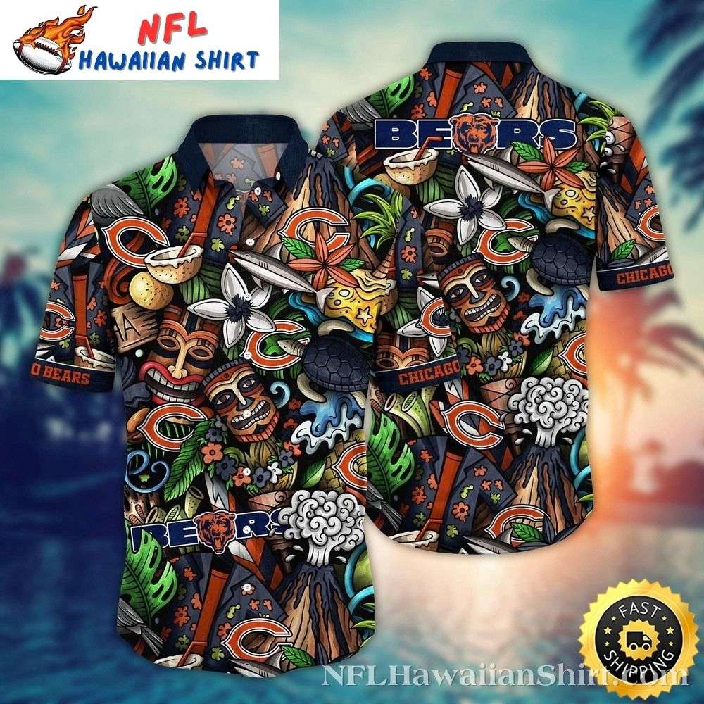 Tiki Tackle - Chicago Bears Hawaiian Aloha Shirt Gift For Sport Music Fans