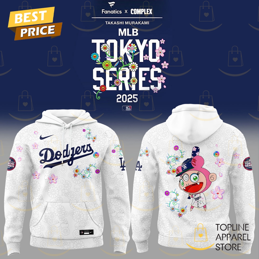 Tokyo Series 2025 Los Angeles Dodgers Takashi Murakami Cherry Blossom Hoodie - White Gift For Sport Music Fans