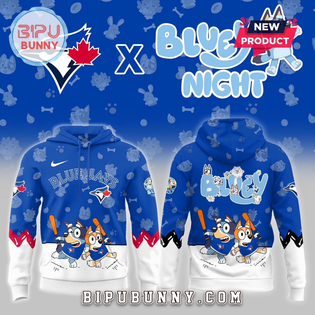 Toronto Blue Jays 2025 Bluey Night Hoodie