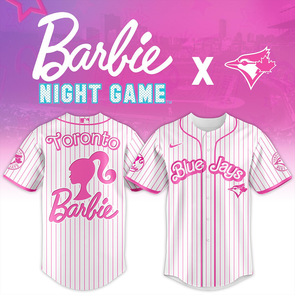 Toronto Blue Jays MLB x Barbie Night Game Jersey 2025 Gifts For Baseball Lovers