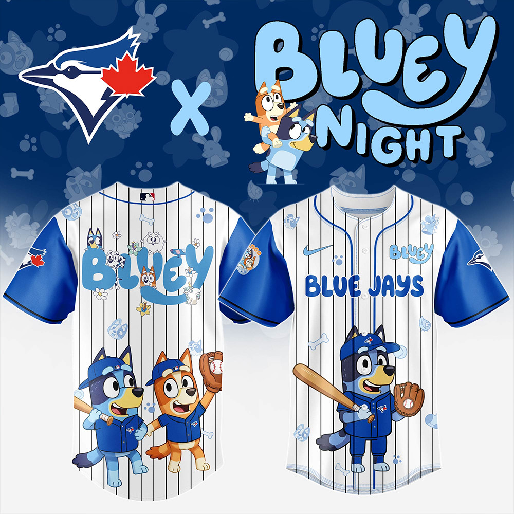 Toronto Blue Jays MLB x Bluey And Bingo Jersey Best Gifts For Baseball Lovers