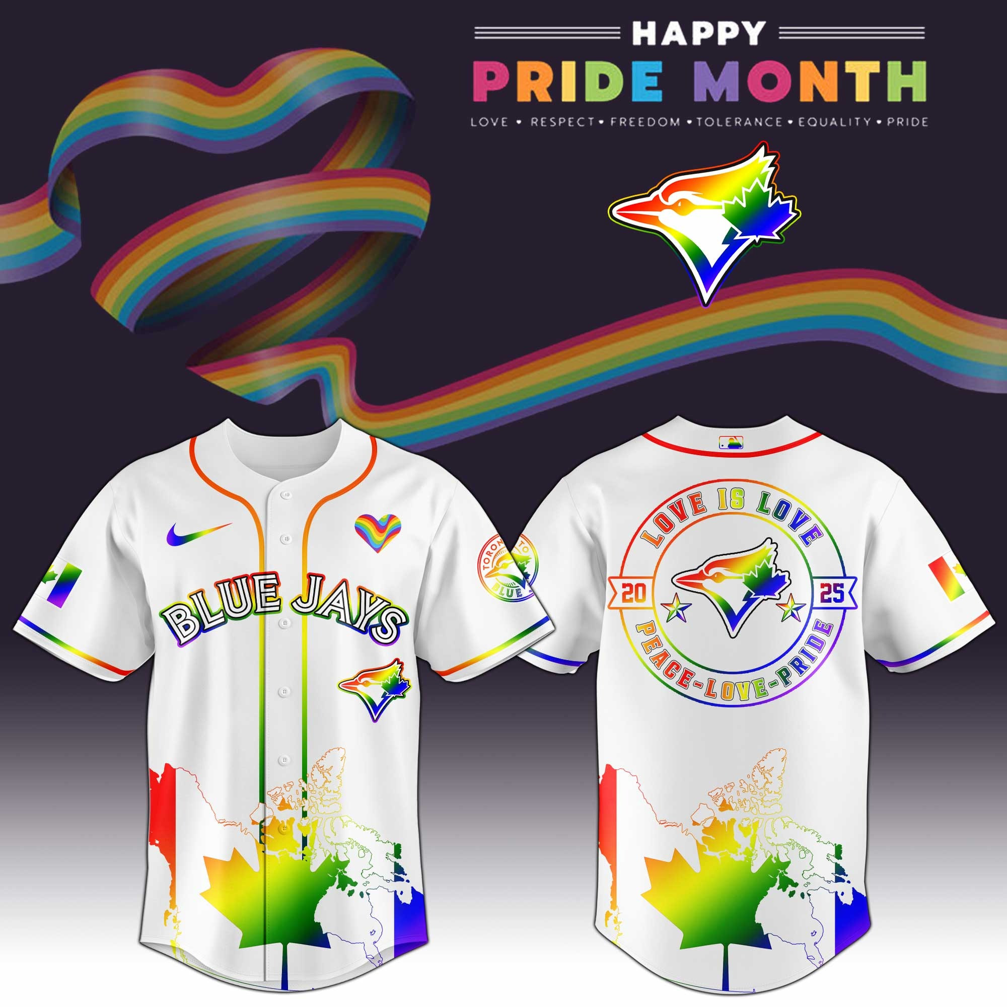 Toronto Blue Jays MLB x Happy Pride Month  Edition Jersey 2025 Unique LGBT Shirt Gift