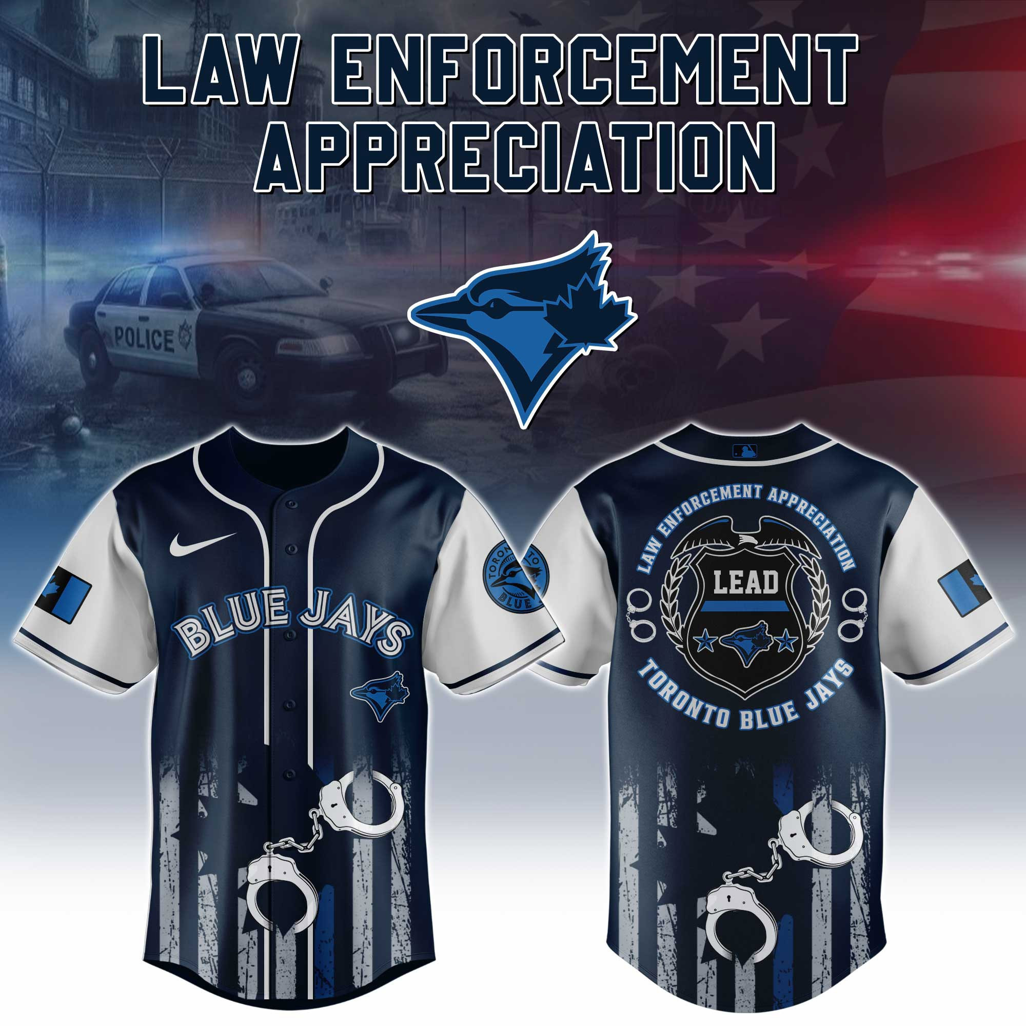 Toronto Blue Jays MLB x Law Enforcement Appreciation Day Jersey Best Gifts For Baseball Fans