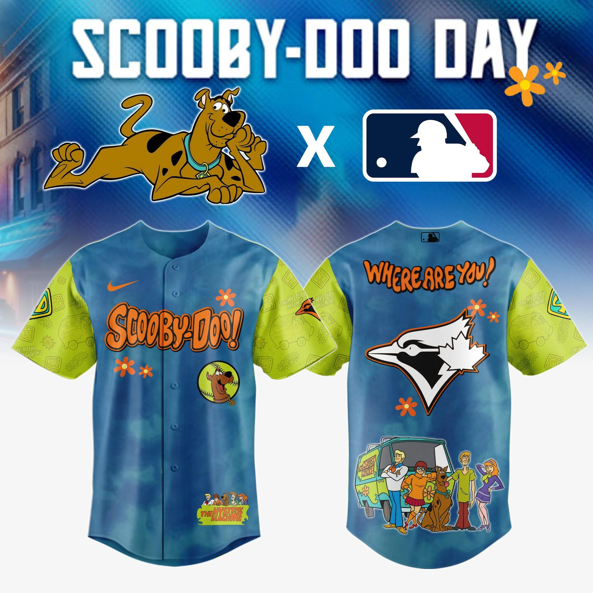 Toronto Blue Jays MLB x Scooby Doo Jersey Gifts For Baseball Lovers
