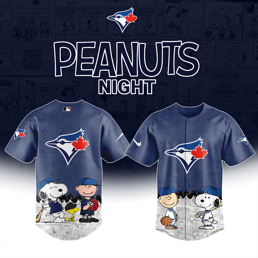 Toronto Blue Jays MLB x The 75th Anniversary Of Peanuts Jersey Baseball Player Gift Ideas