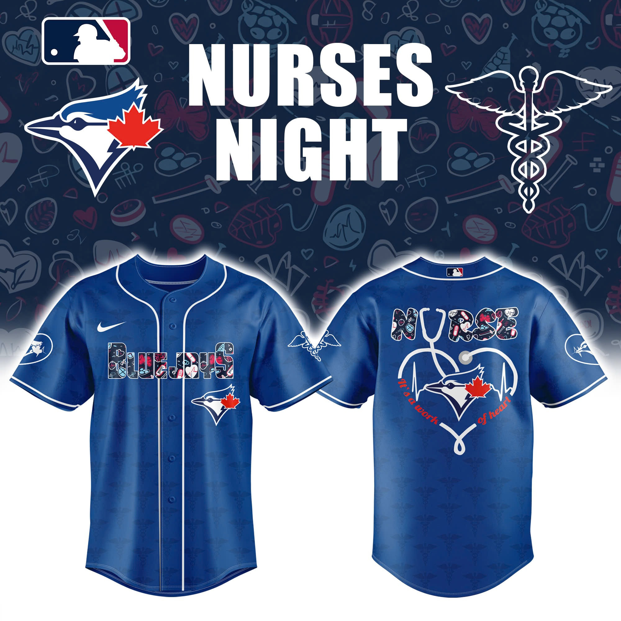 Toronto Blue Jays NURSES Baseball Jersey Baseball Team Gift Ideas
