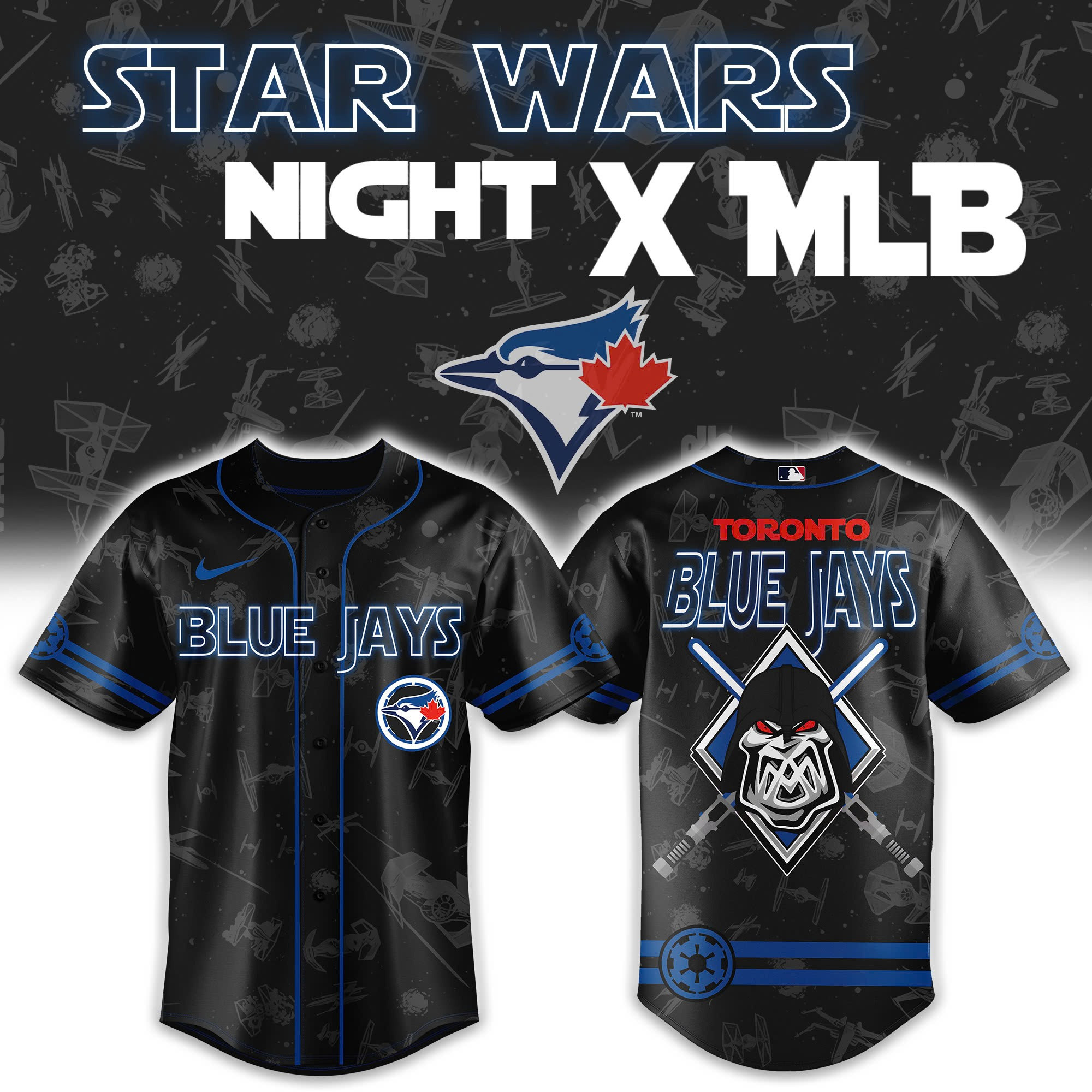 Toronto Blue Jays x Star Wars Night 2025 Baseball Jersey Baseball Player Gift Ideas
