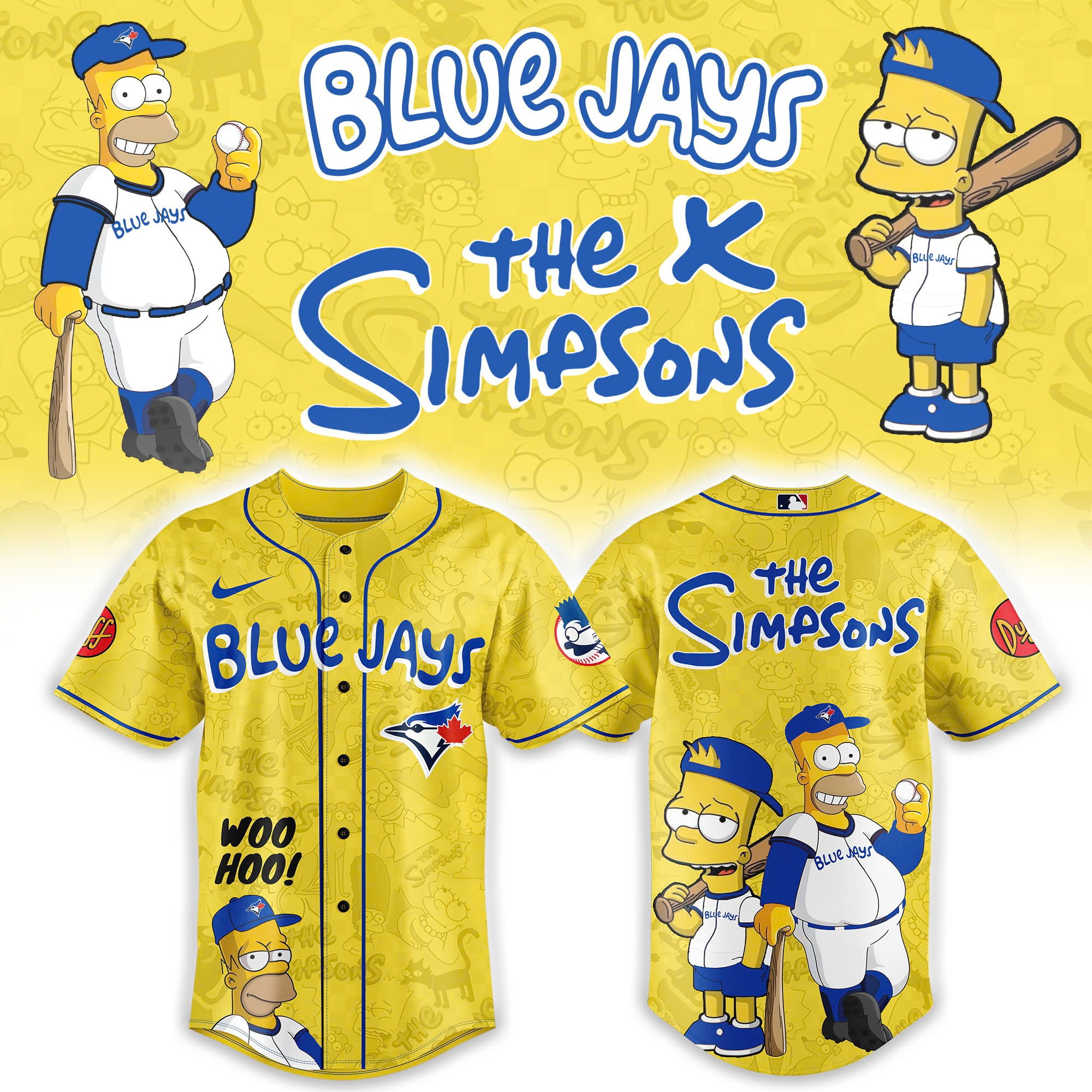 Toronto Blue Jays x The Simpsons Heritage Jersey Cool Gifts For Baseball Lovers