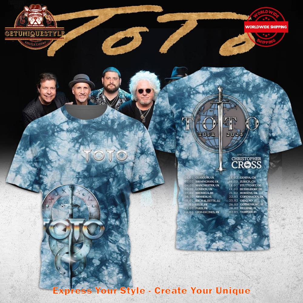 Toto Rock Band Tour 2025 Shirt Collection