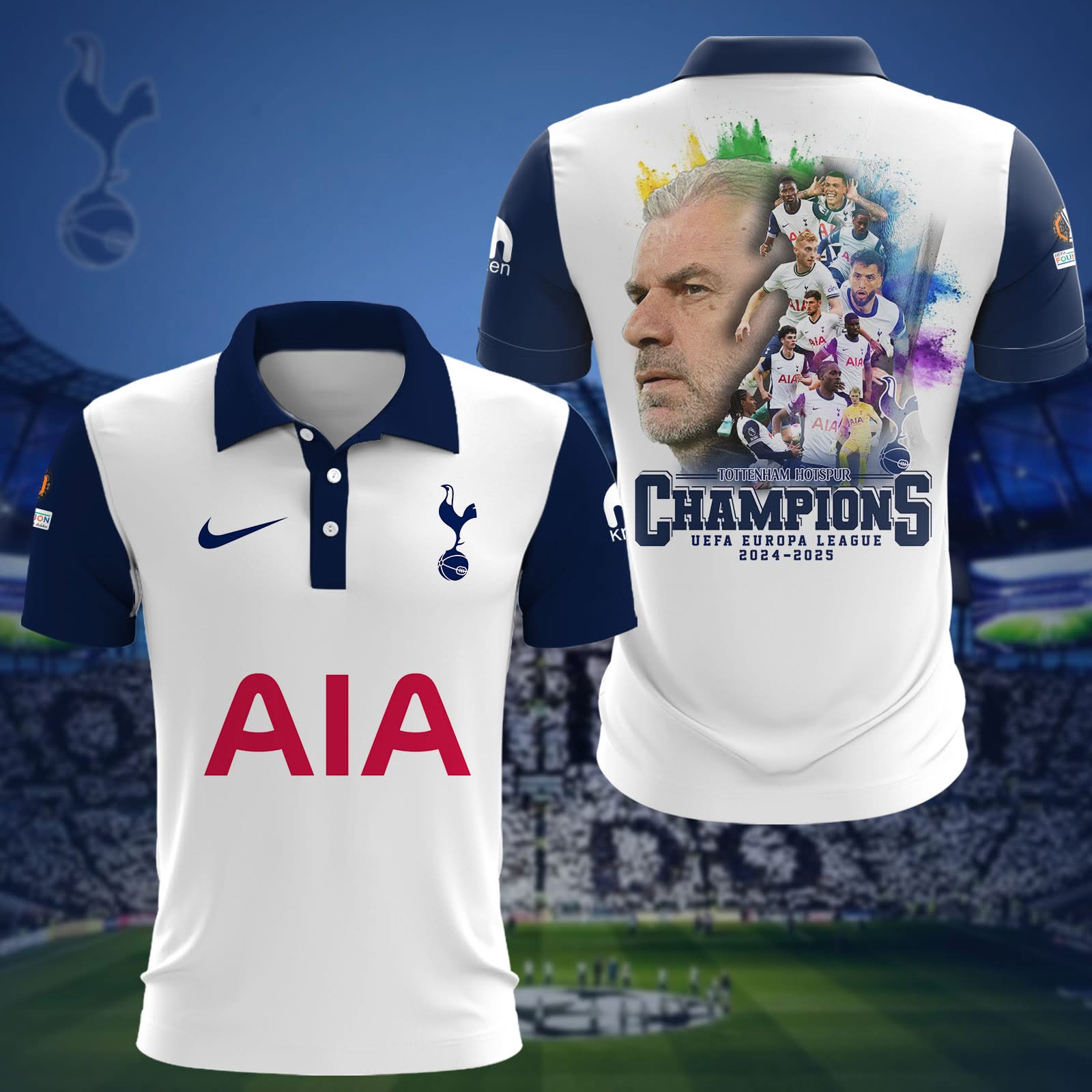 Tottenham Hotspur UEFA Europa League Champions Polo Shirt Tottenham Merch Best Gift For Football Lovers