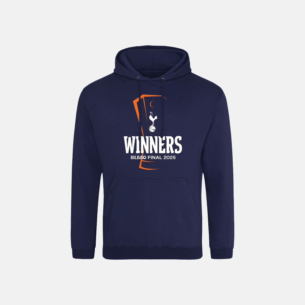 Tottenham Merch Tottenham Hotspur Europa League 2025 Winners Navy Hoodie Tottenham Hotspur Merch