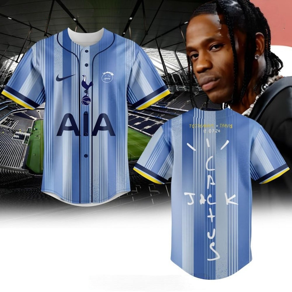 Tottenham x Travis Scott  Edition Baseball Jersey Music Lover Gifts For Him