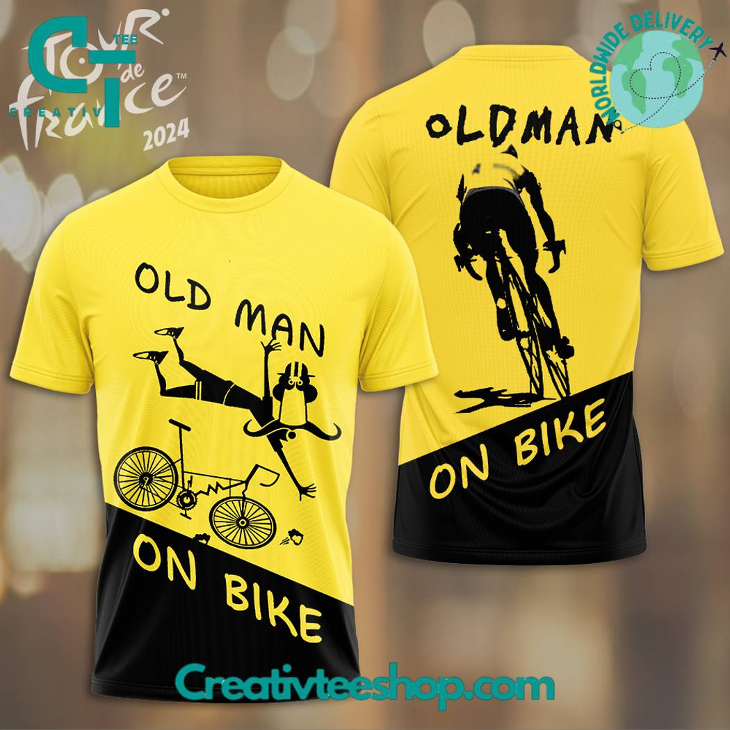 Tour De France 2024 Old Man On Bike T-Shirt