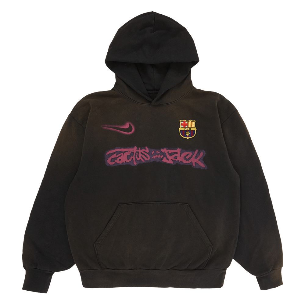 Travis Scott Barcelona Merch Travis Scott Cactus Jack X FC Barcelona X Spray Logo Hoodie