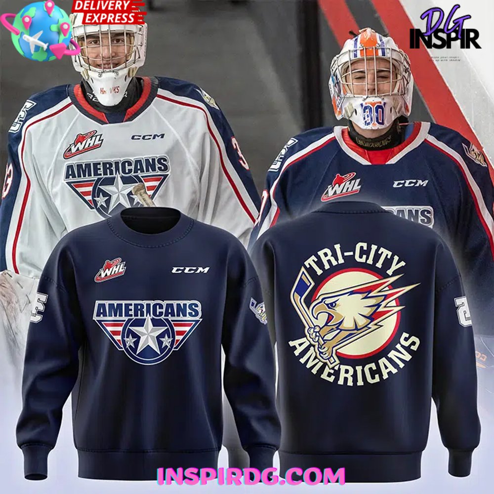 Tri-City Americans Hockey 2025 Navy Sweatshirt Gift For Sport Music Fans