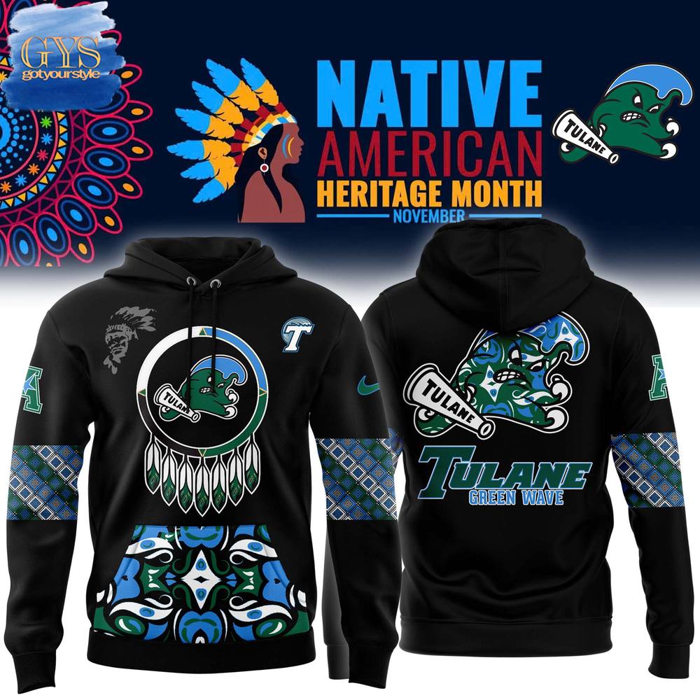 Tulane Green Wave Football 2024 Native American Heritage Month Limited Hoodie