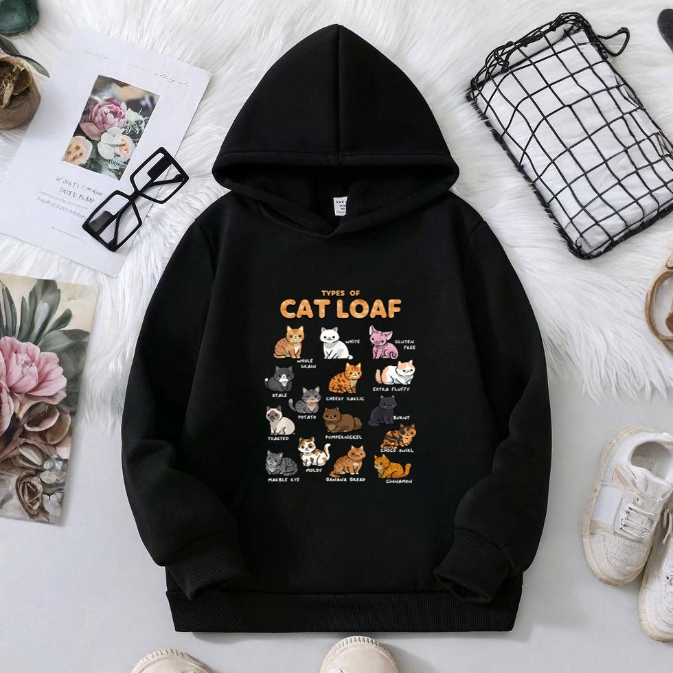 Types of Cat Loaf Cute Kitten Kawaii Cats, Cat Lover Hoodie