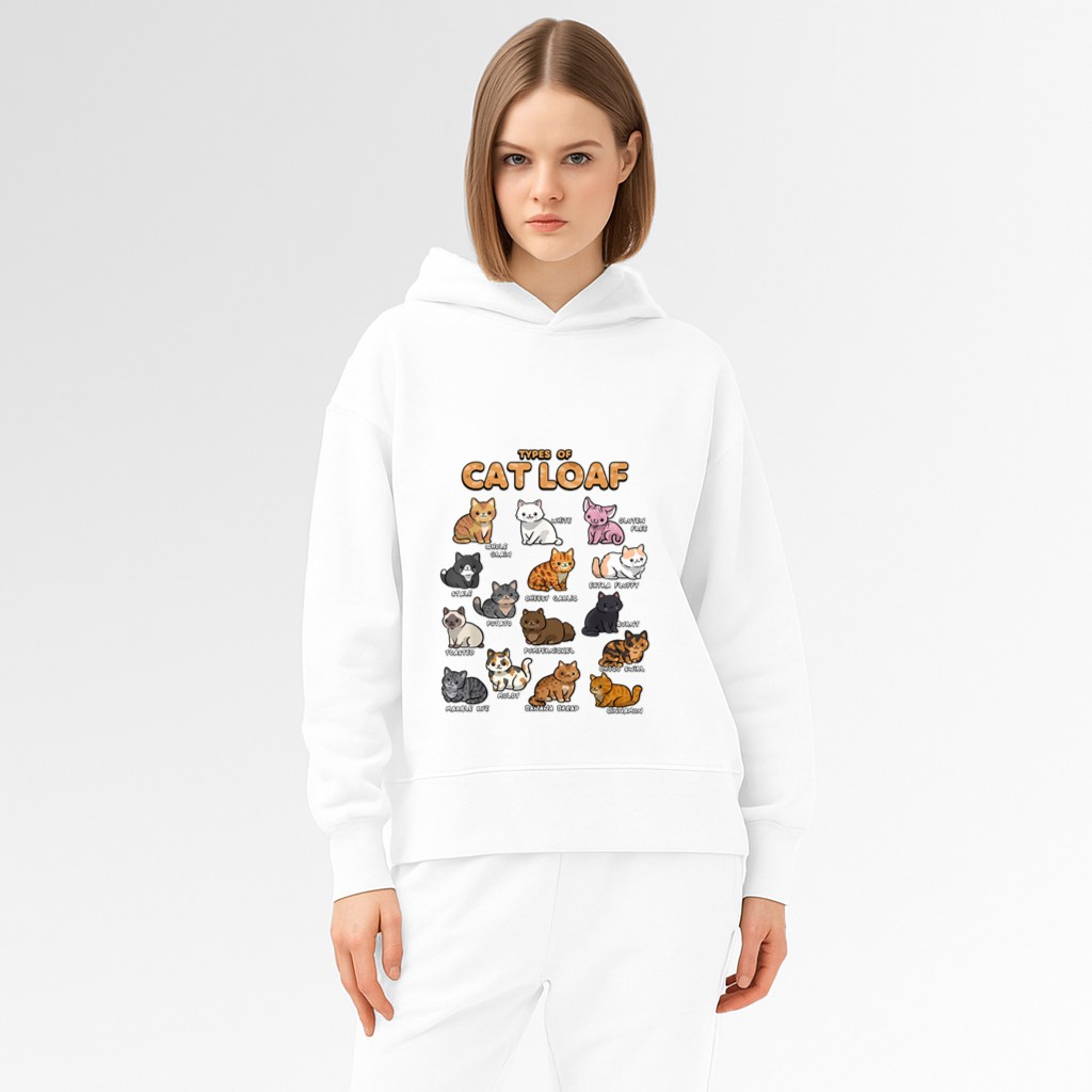 Types of Cat Loaf Cute Kitten Kawaii Cats, Cat Lover Hoodie