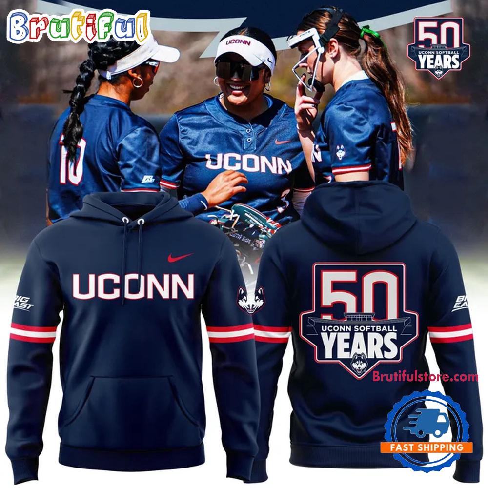 UConn Huskies Softball 50 Years 2025 Hoodie