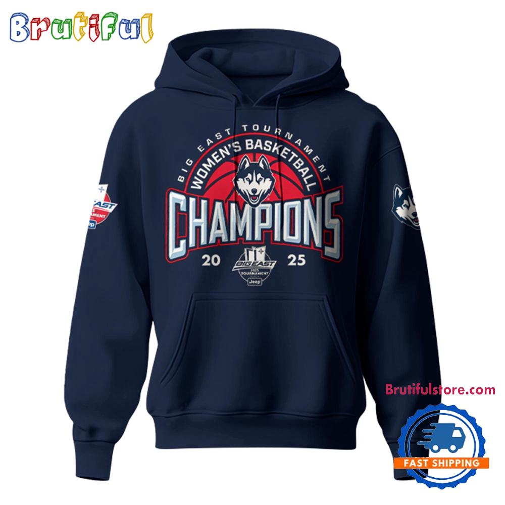 UConn Huskies Womens Basketball 2025 BIG EAST Tournament Champions Limited New Hoodie