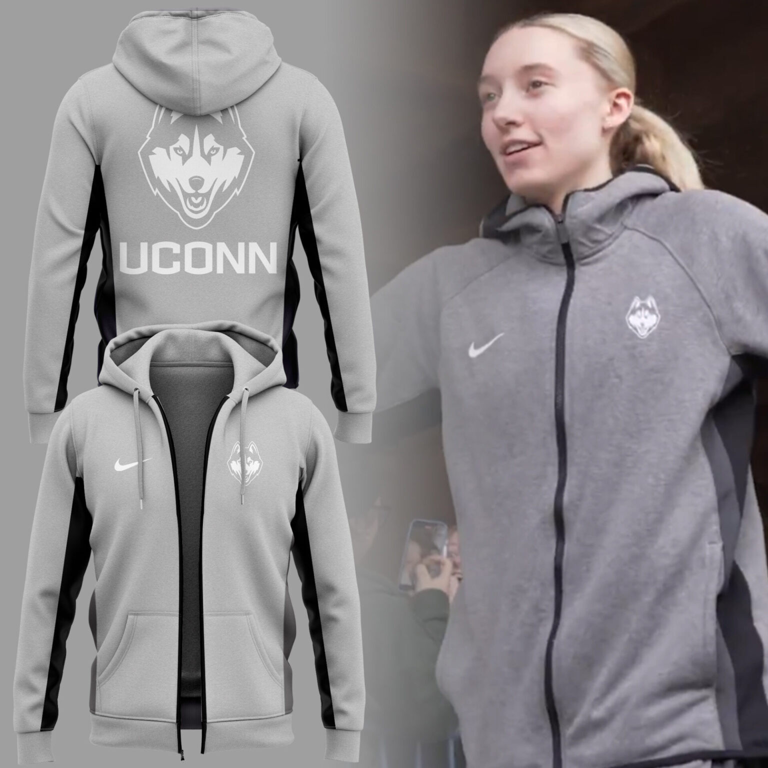 Uconn Huskies Zip Up Hoodie Uconn Womens Basketball Championship 2025 Fan Clothing