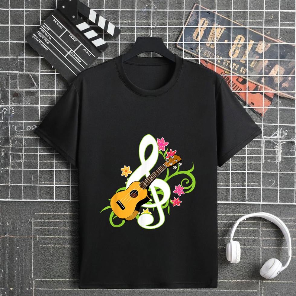 Ukulele Hawaii Tropical Music Note Gift Shirt Ukulele Player T-Shirt