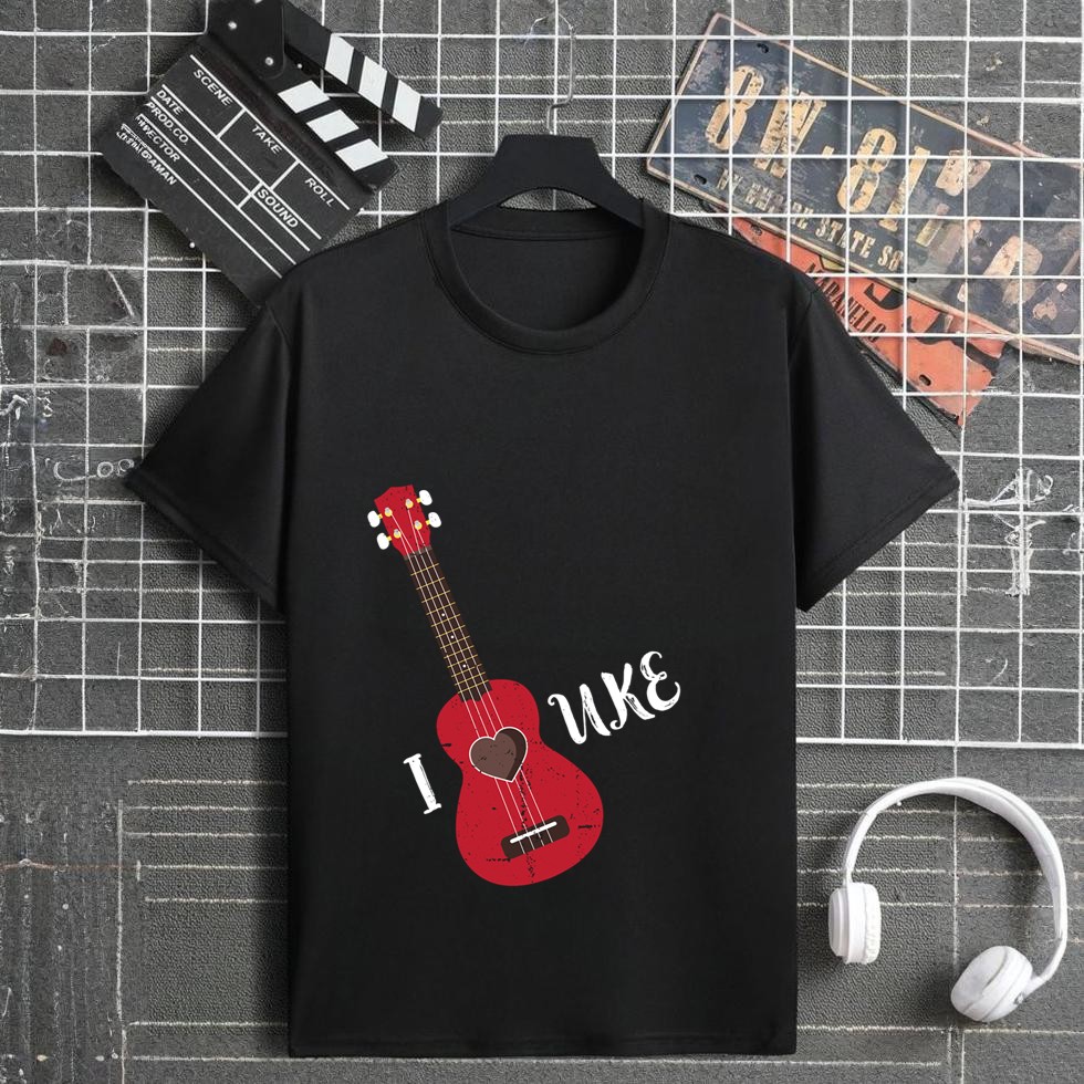 Ukulele I Love Uke I Heart Ukulele Heart Shaped Uke Long Sleeve T-Shirt