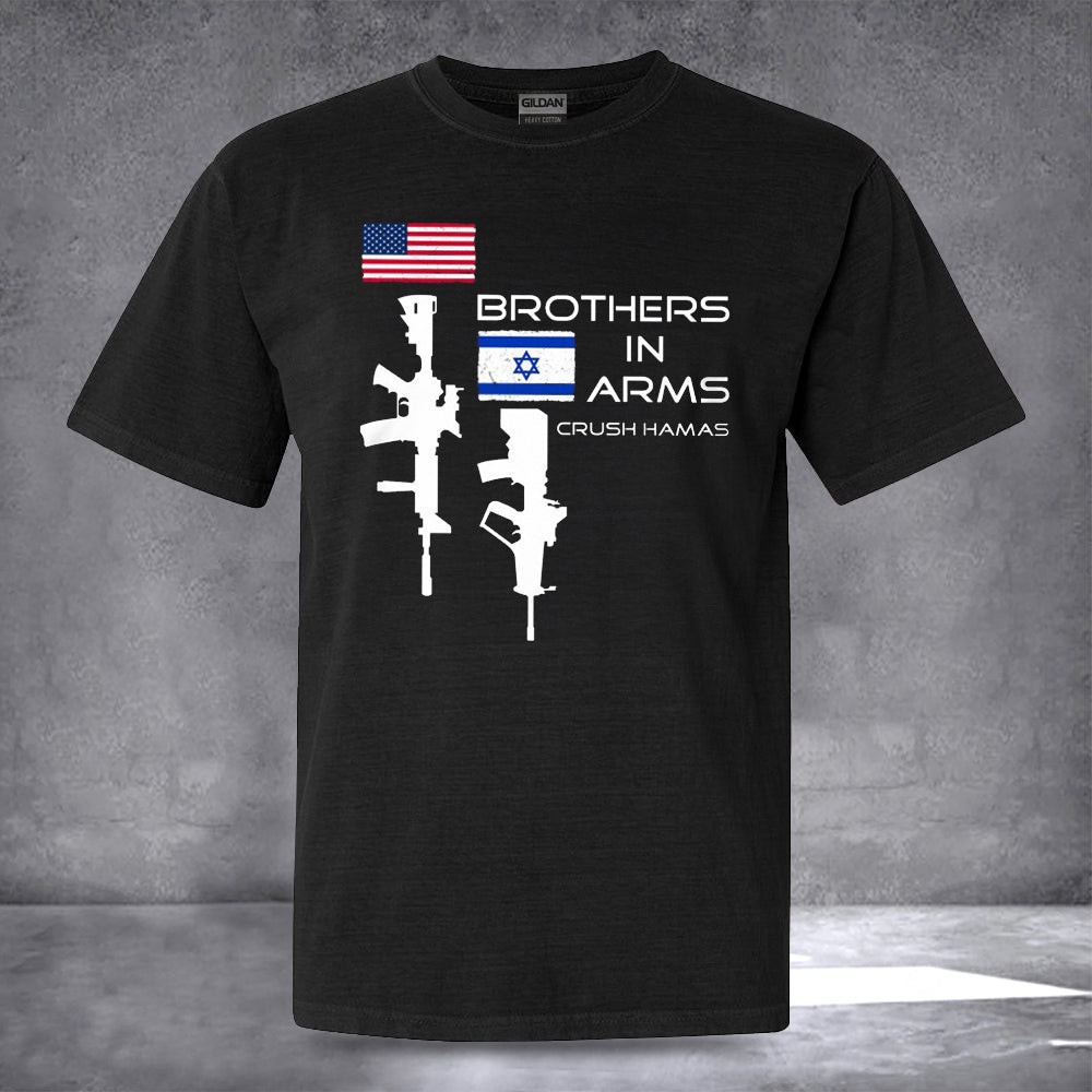 USA I Stand With Israel T-Shirt Brothers In Arms Crush Hamas Shirt Support Israel Clothing