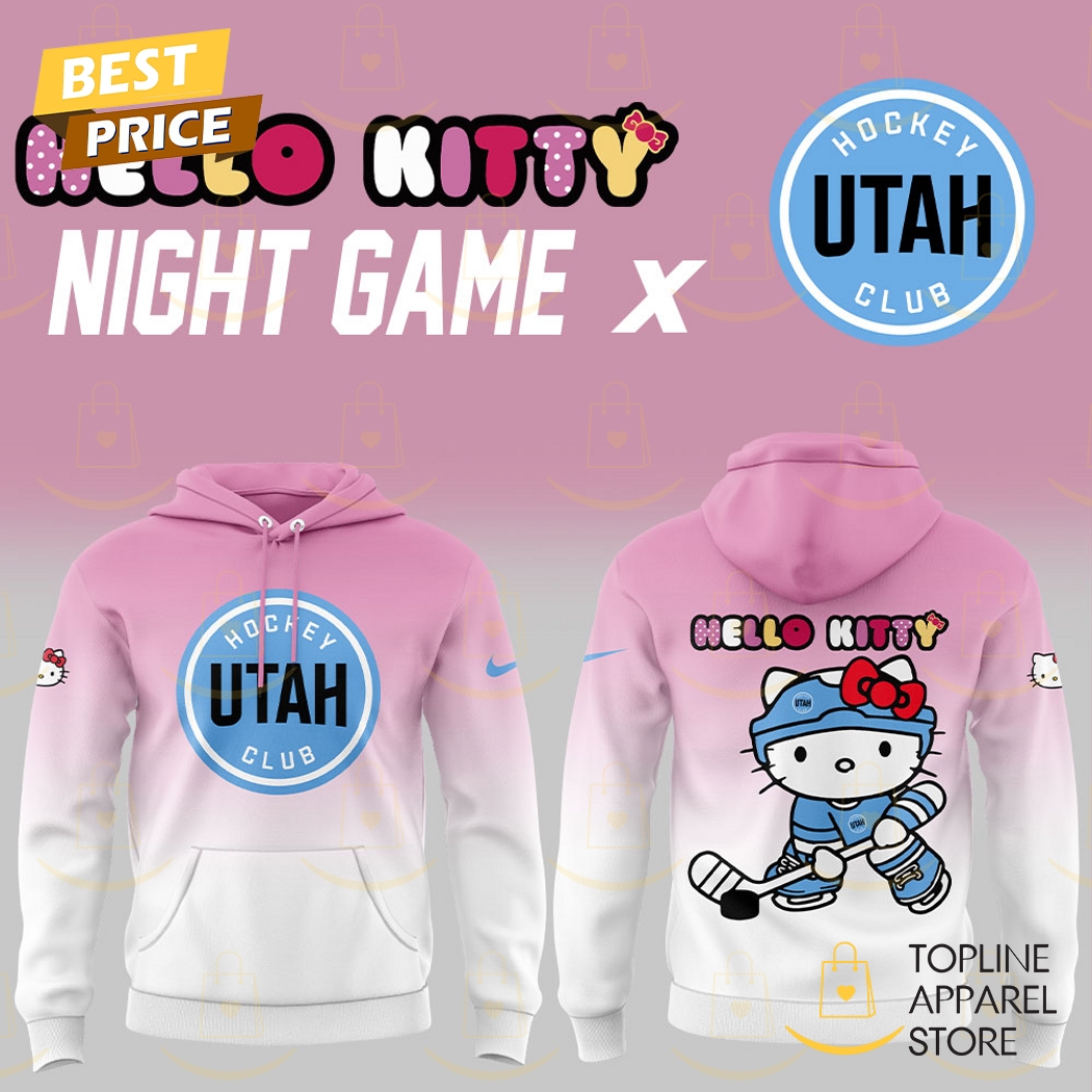 Utah Hockey Club x Hello Kitty Night Hoodie - Pink Gift For Sport Music Fans
